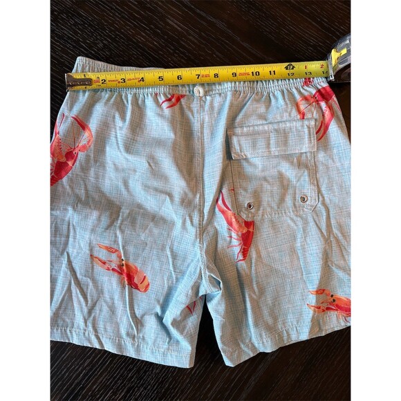 johnnie-O Boys Board Shorts Swim Trunks Blue Crawfish Lobster Print 14 - Picture 3 of 8